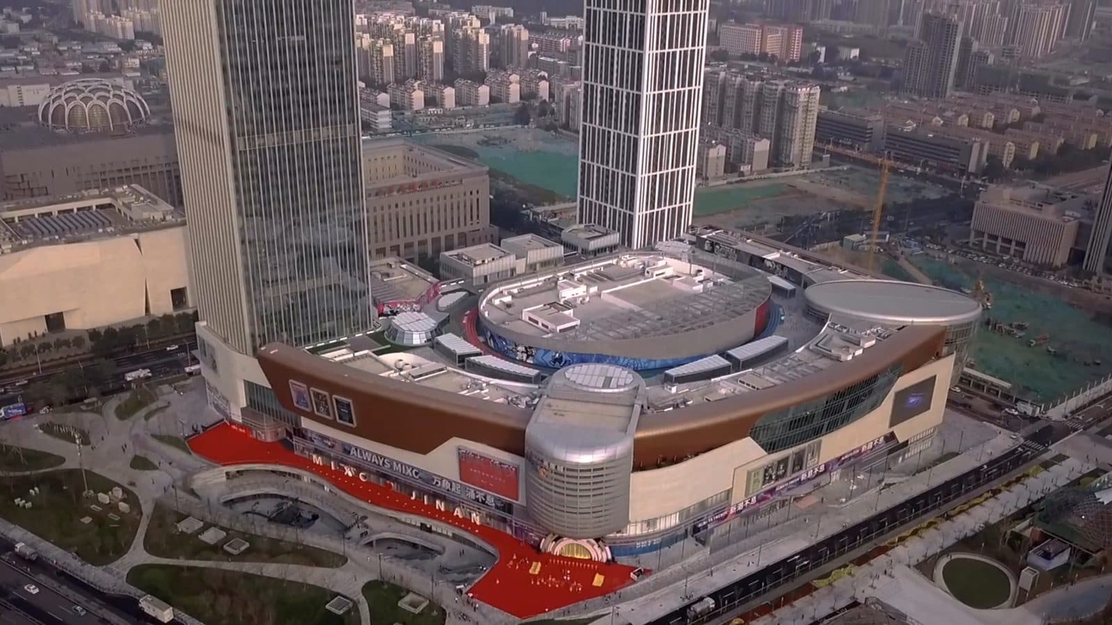 MixC Jinan, the sky terrace from above