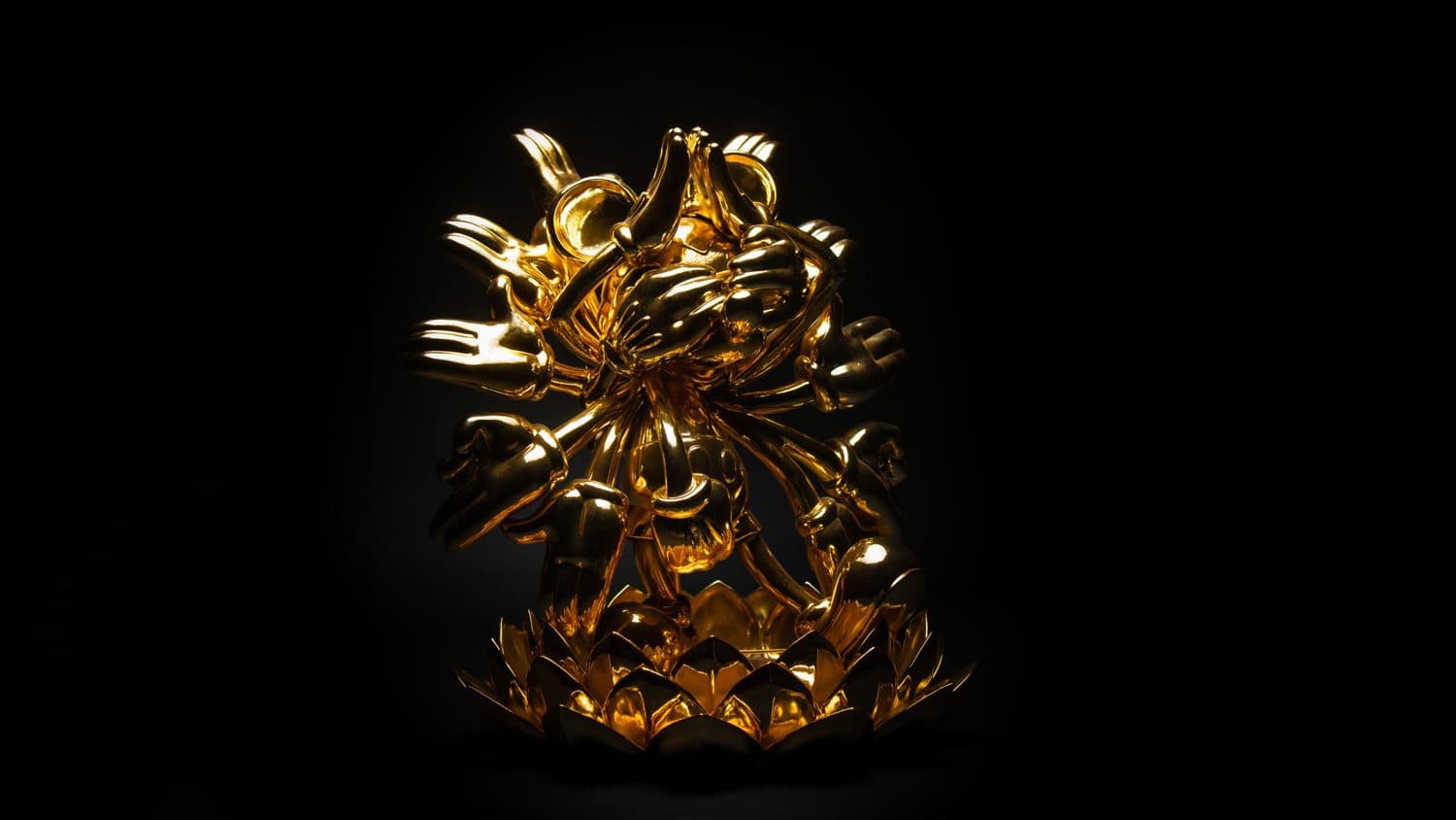 Money Mouse in electroplated, polished gold