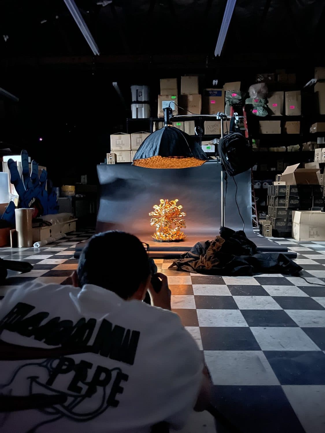 Lit for the camera, on set
