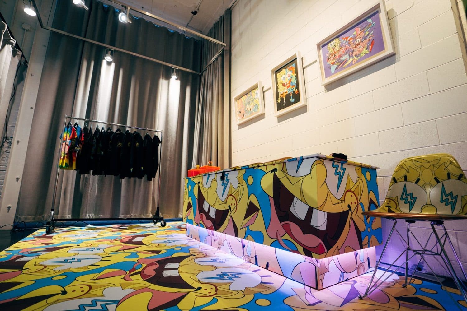 Figures on display at the pop-up