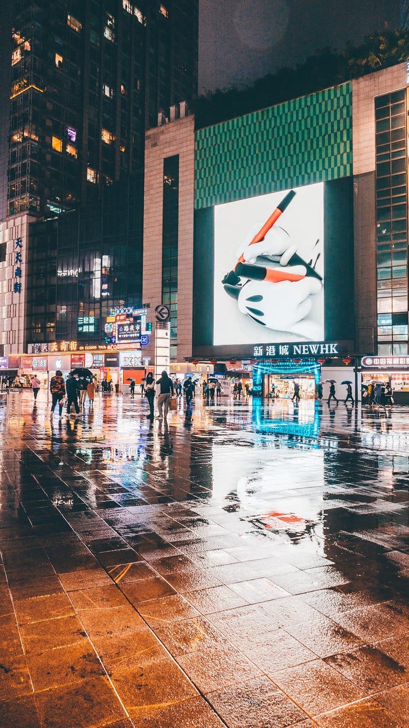 One of the exhibition's building-scale outdoor displays.