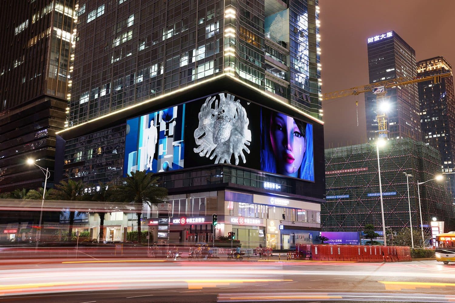 A participating artist's work shown on a public screen.