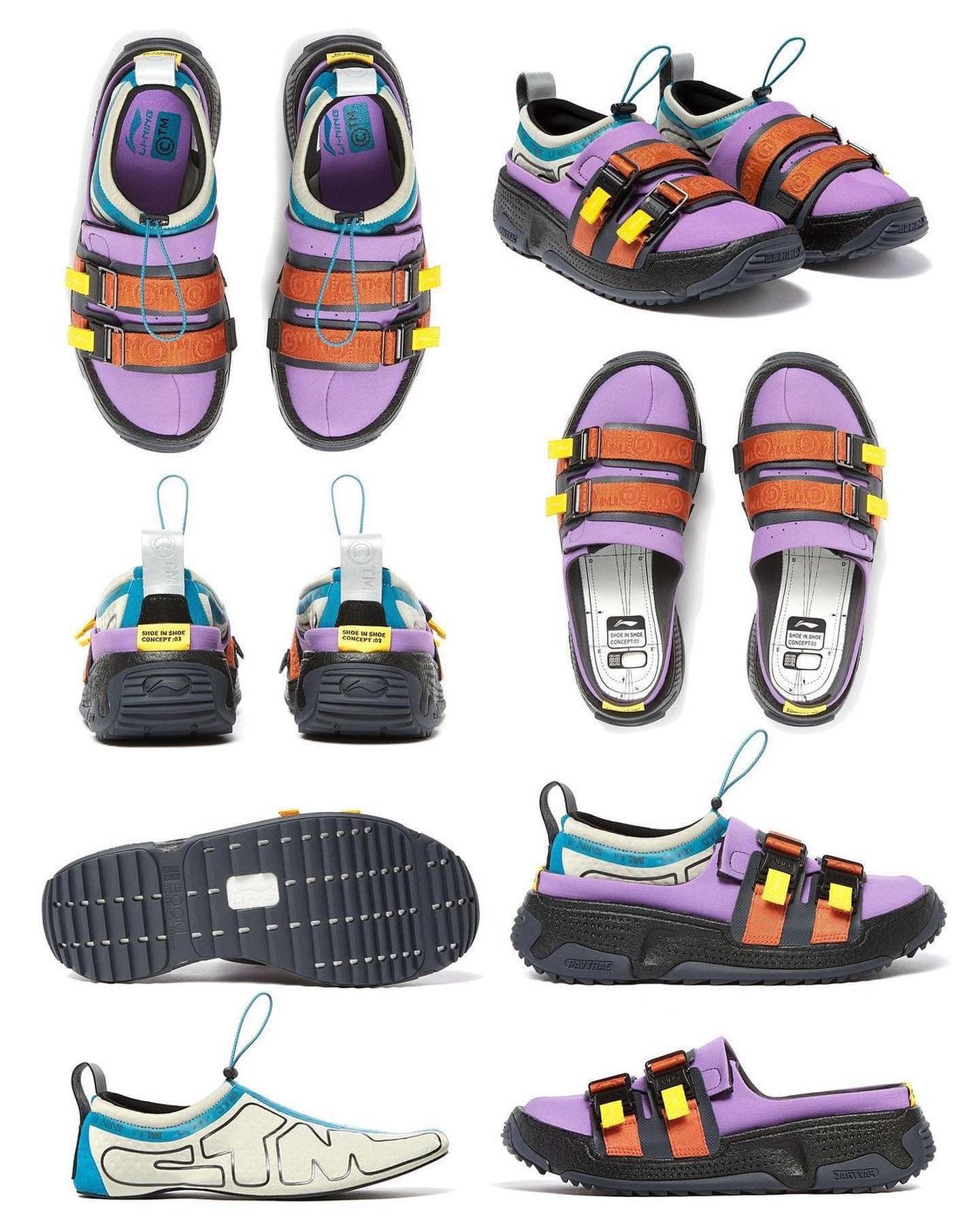 The MARKET water shoe across its colorways.
